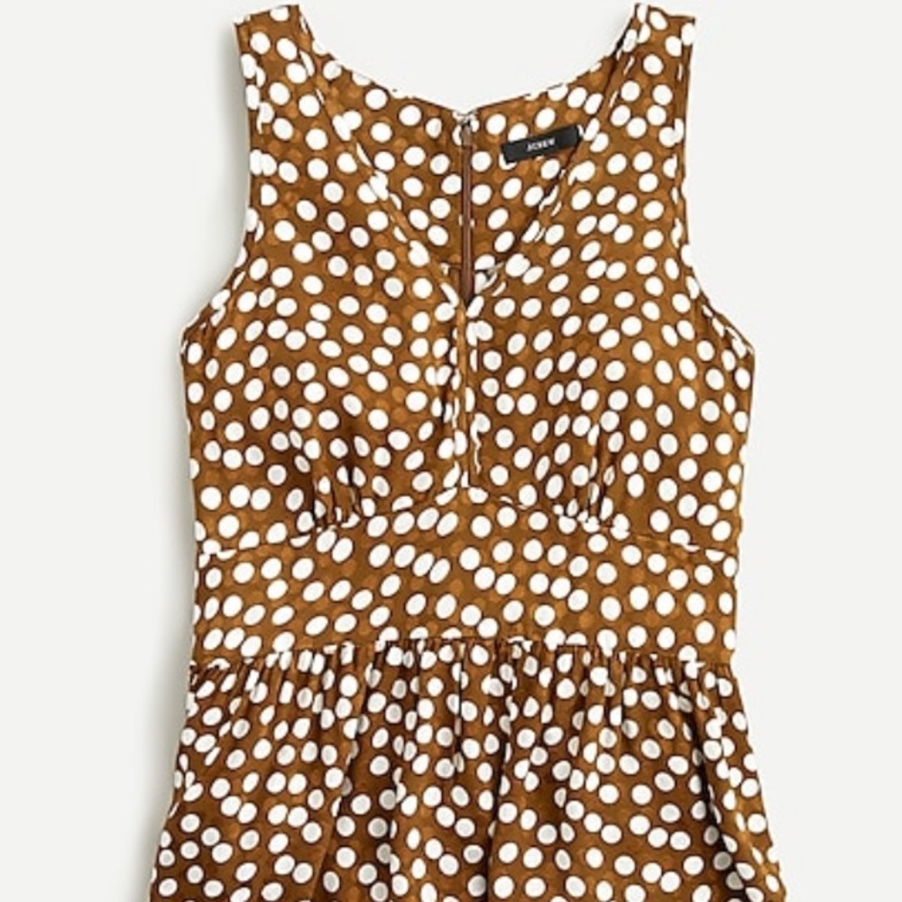 J. Crew V-neck peplum top in jacquard dot